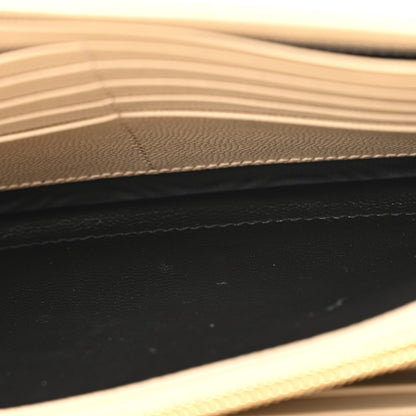 Saint Laurent Grain De Poudre Matelasse Chevron Monogram Chain Wallet Nude Powder 6 of 13