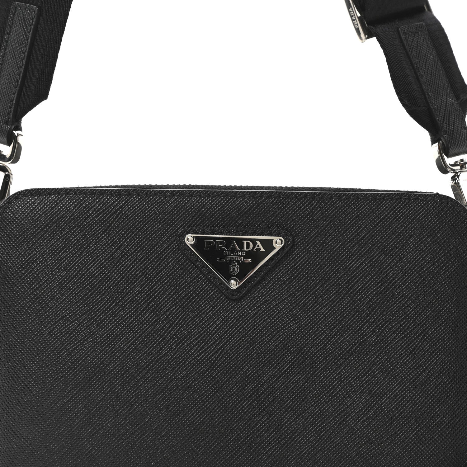 Prada Saffiano Travel Small Brique Crossbody Bag Black 7 of 9