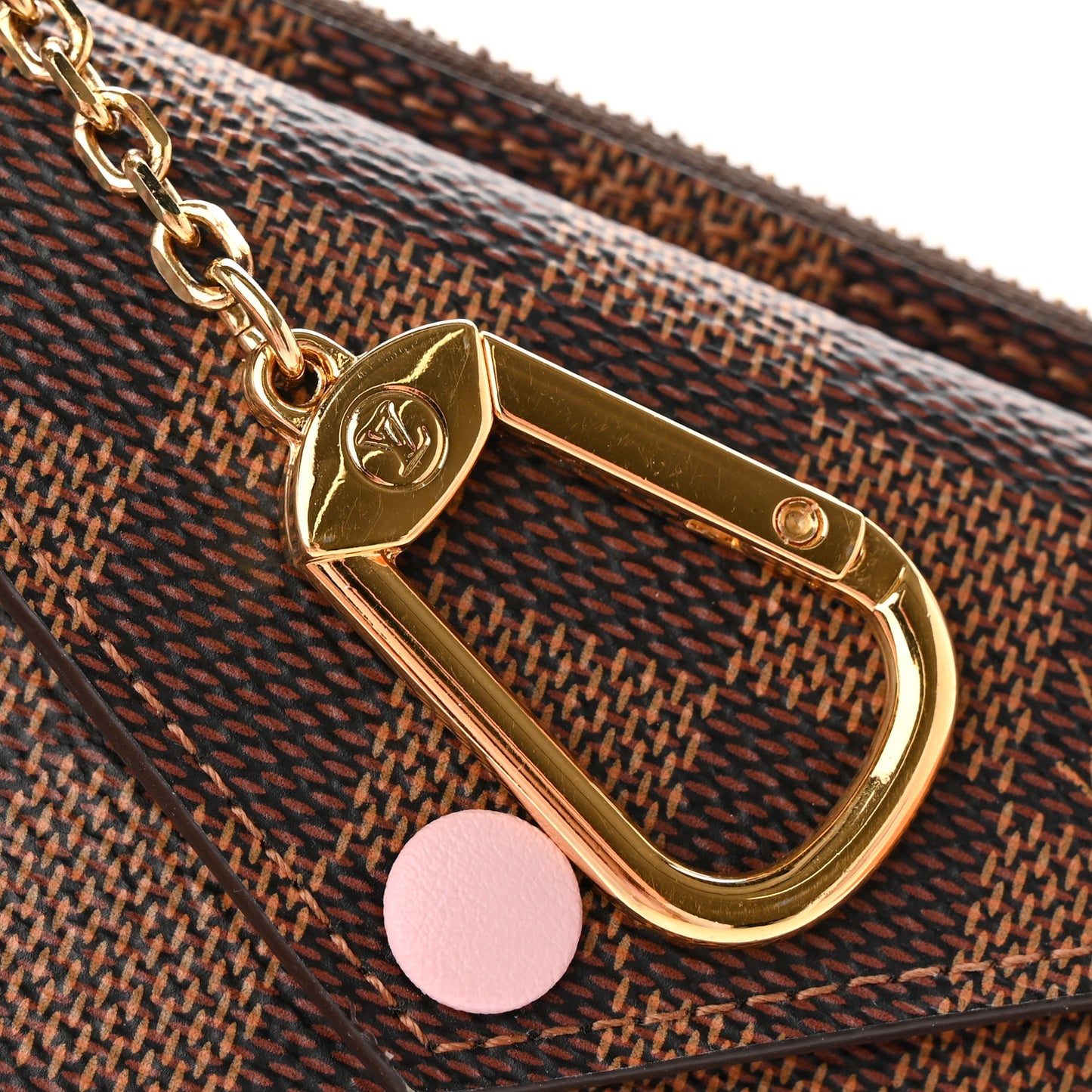 Damier Ebene Recto Verso Card Holder Rose Ballerine
