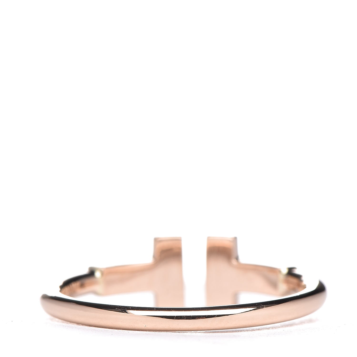 Tiffany 18K Rose Gold Diamond T Wire Ring 53 6.5 4 of 5