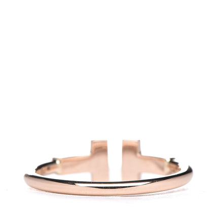 Tiffany 18K Rose Gold Diamond T Wire Ring 53 6.5 4 of 5