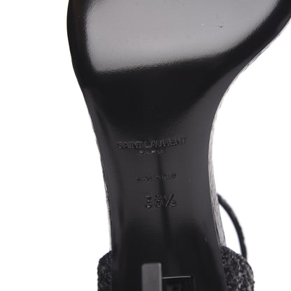 Saint Laurent Glitter Opyum Sandals 38.5 Black 6 of 8