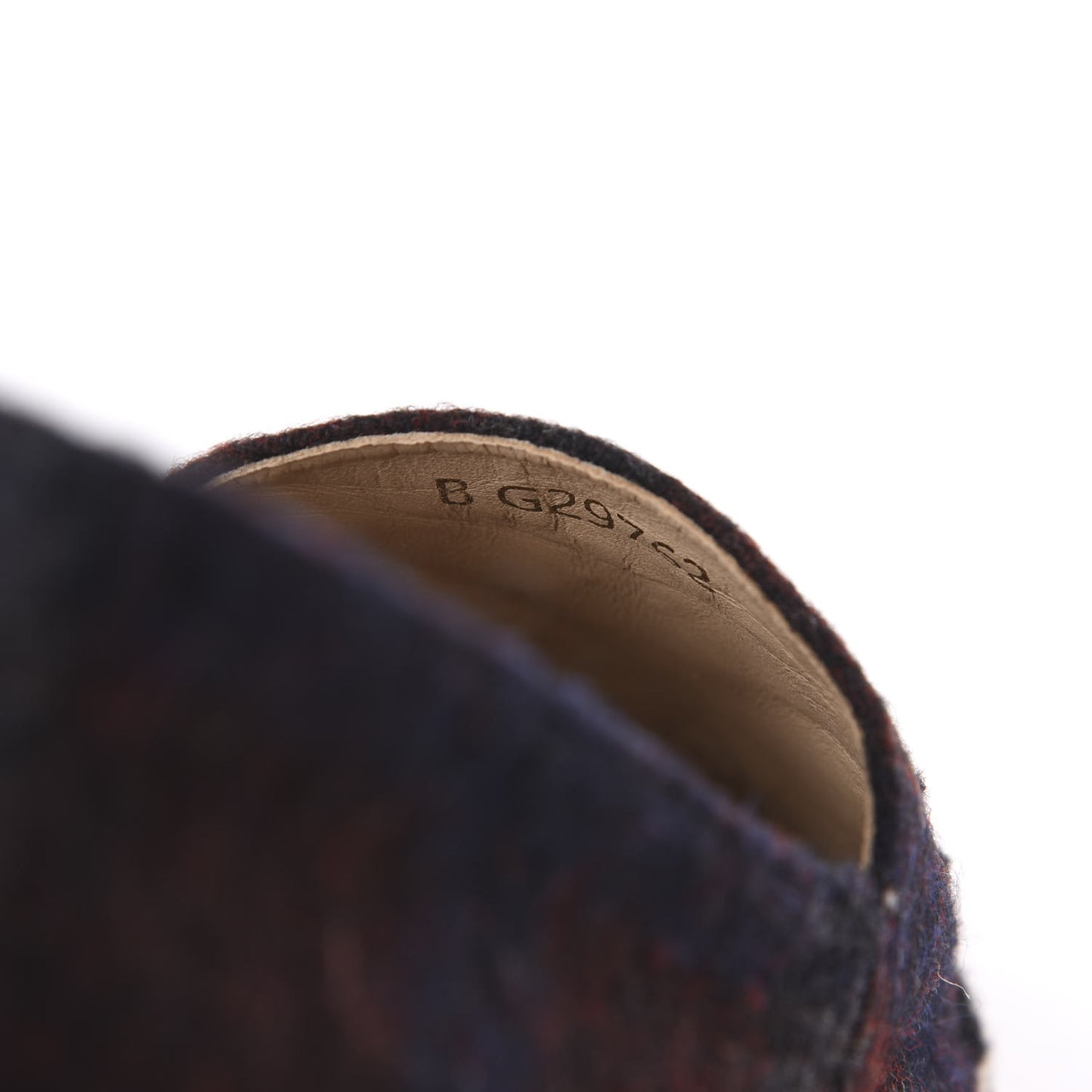 Plaid Wool CC Espadrilles 39 Navy Dark Red