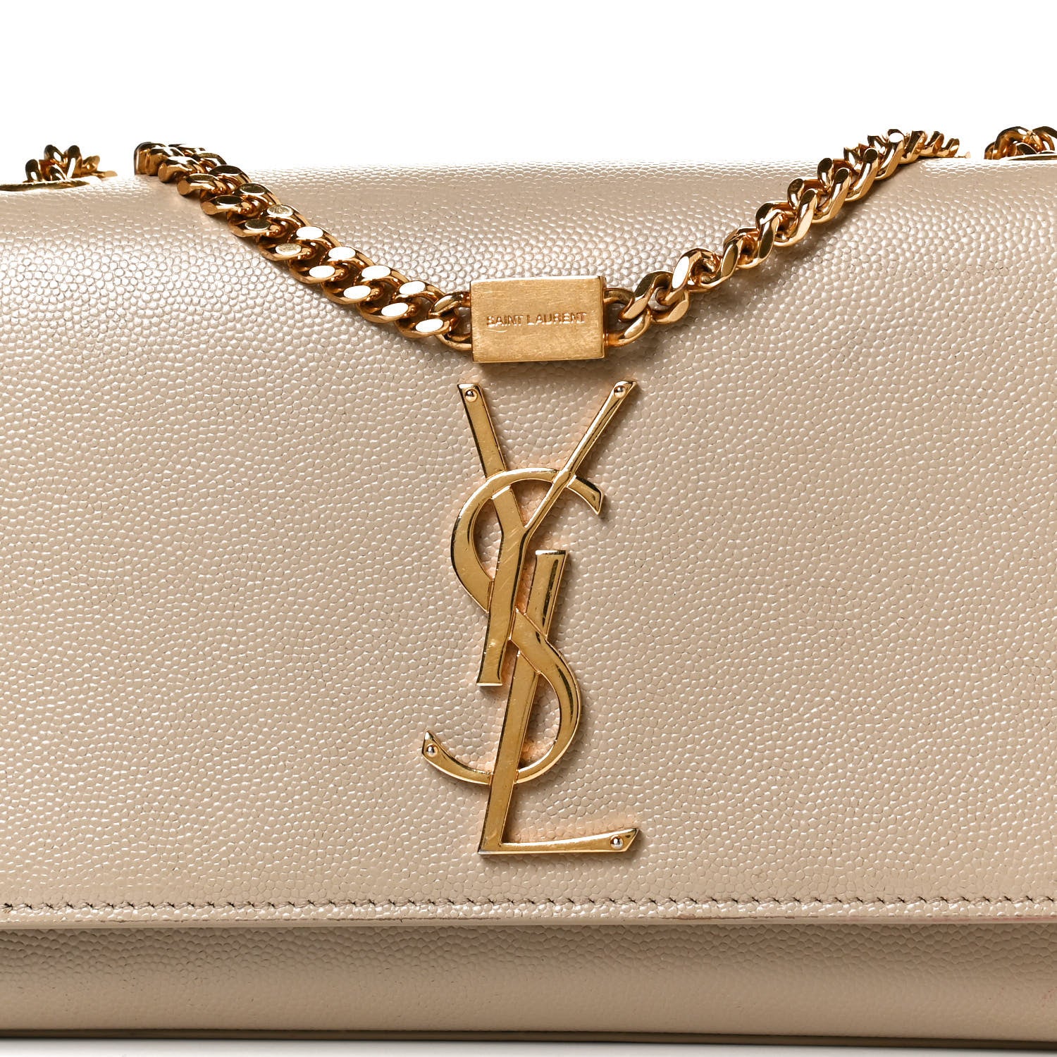 Saint Laurent Grain De Poudre Small Monogram Kate Satchel Sea Salt 9 of 13