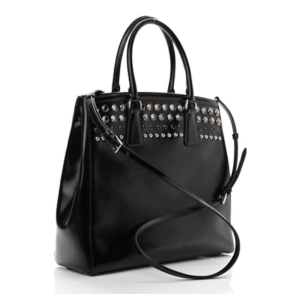 Prada Saffiano Vernice Crystal Bag Black 2 of 8