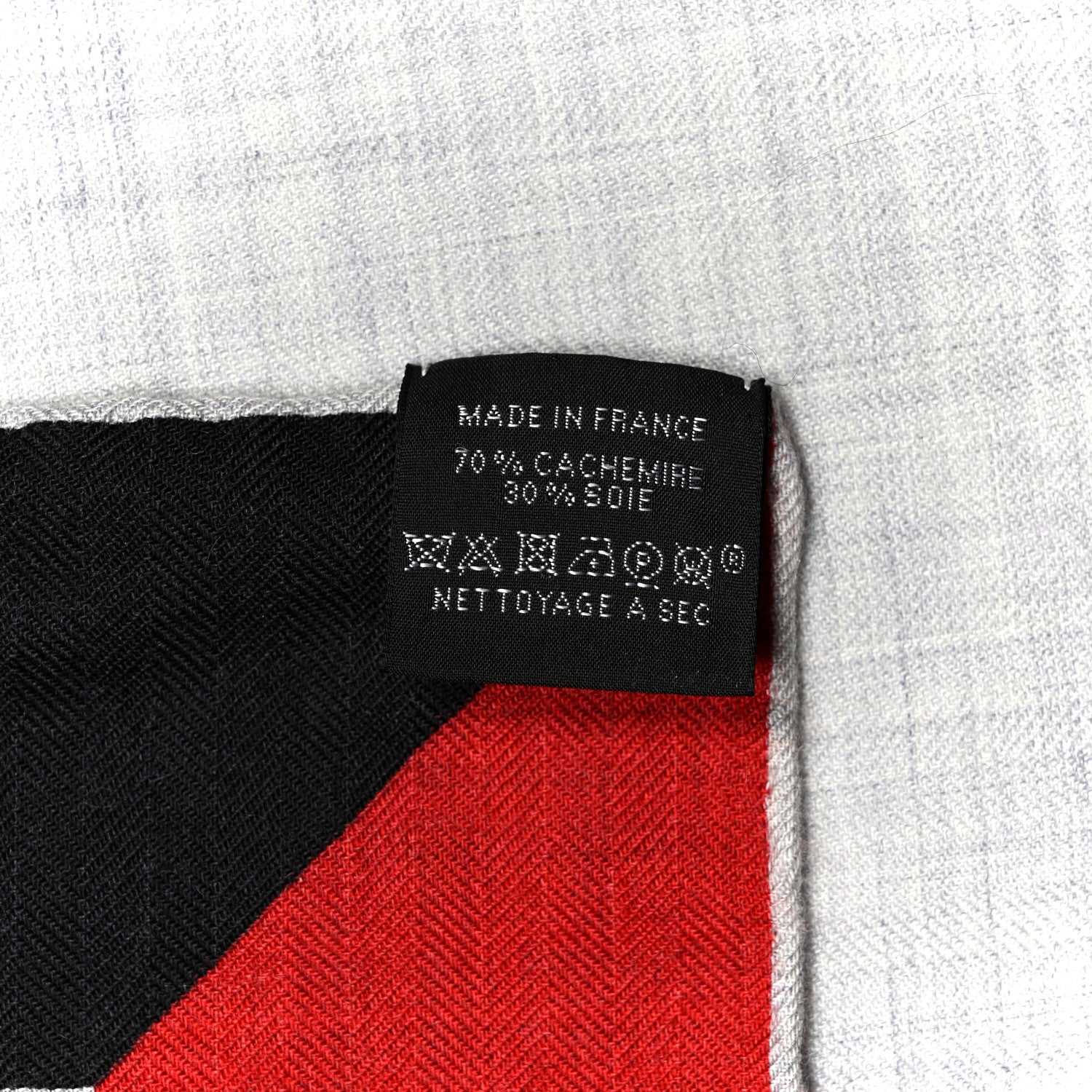 Hermes Cashmere Silk Encadre H Passant Giant Scarf 140 Gris Chien Rouge Black 2 of 4