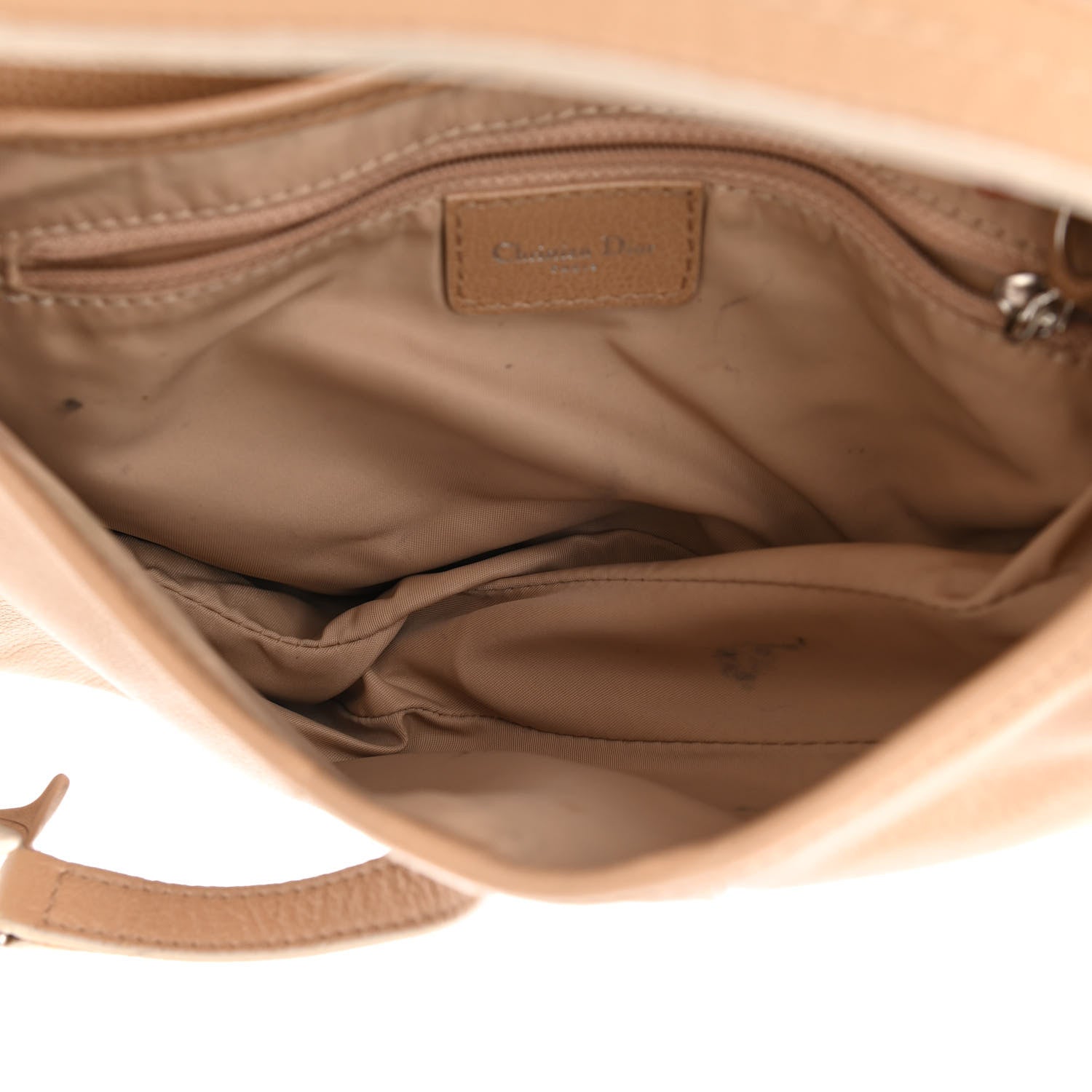 Christian Dior Grained Calfskin Saddle Bag Beige 5 of 14