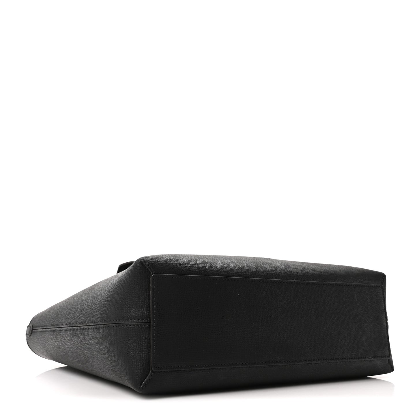Grainy Calfskin Haymarket Check Small Reversible Tote Black