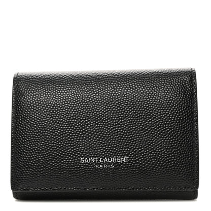 Saint Laurent Grain De Poudre Key Holder Wallet Black 1 of 9