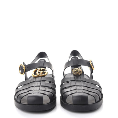 Gucci Rubber Mens Buckle Strap Sandals 8 Black 2 of 11