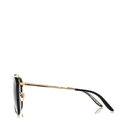 Gucci Metal Aviator Sunglasses GG0672S Black Gold 2 of 7