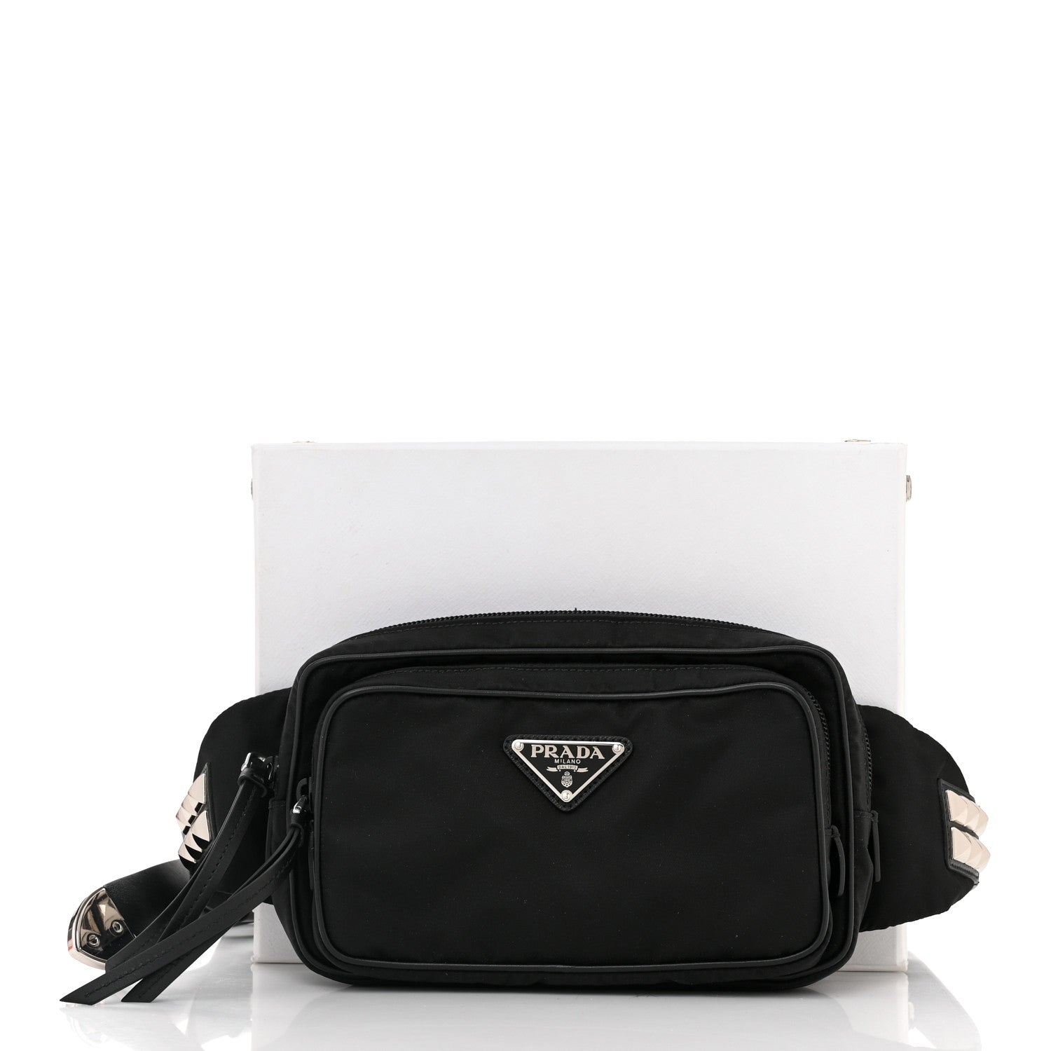Prada Tessuto Nylon Saffiano Belt Bag Black 12 of 12