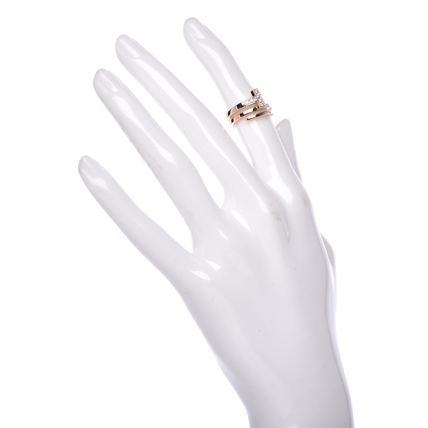 18K Rose Gold Diamond T Square Wrap Ring 47 4