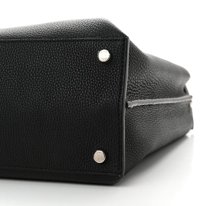 Fendi Cuoio Romano Selleria Vitello Grace Glazed Fabric FF 1974 Large Peekaboo Iconic Essential Satchel Black 10 of 10