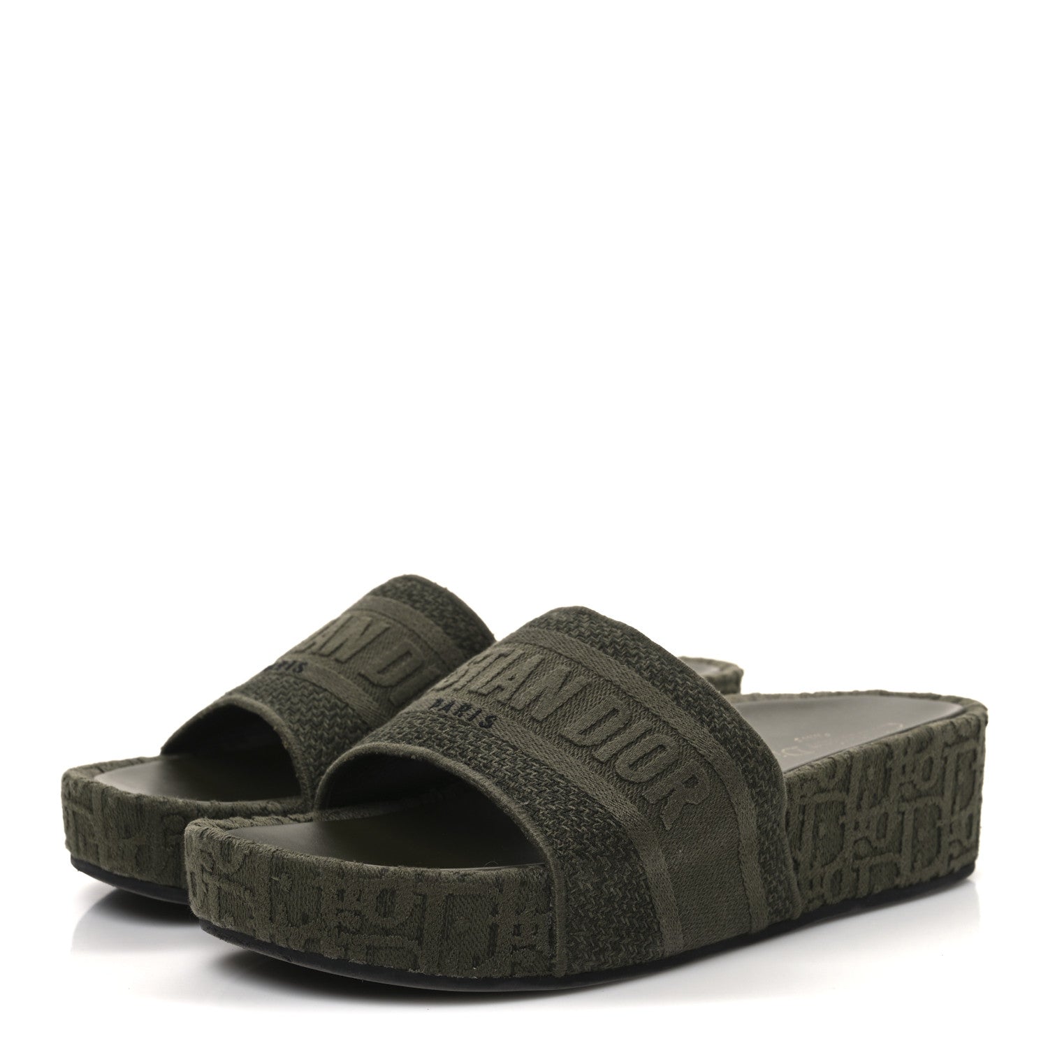 Christian Dior Oblique Denim D-Way Platform Sandal 41 Kaki 4 of 11