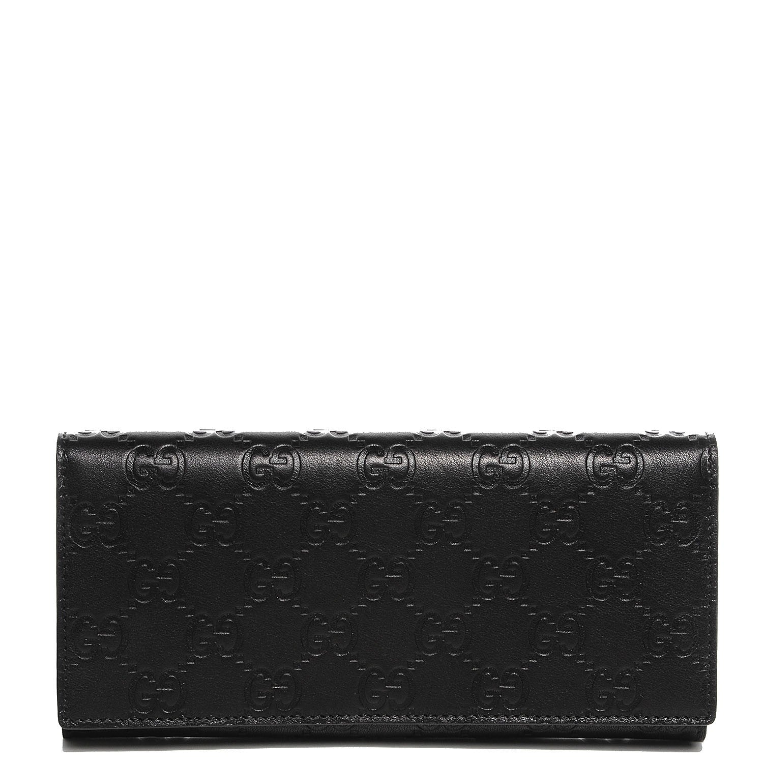 Gucci Guccissima Avel Continental Flap Wallet Black 1 of 8