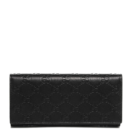 Gucci Guccissima Avel Continental Flap Wallet Black 1 of 8