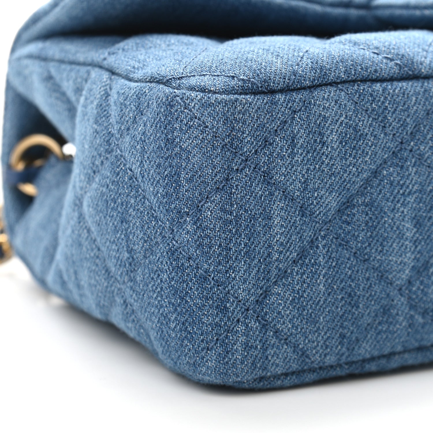 Chanel Denim Quilted Mini Pearl Crush Rectangular Flap Blue 9 of 11