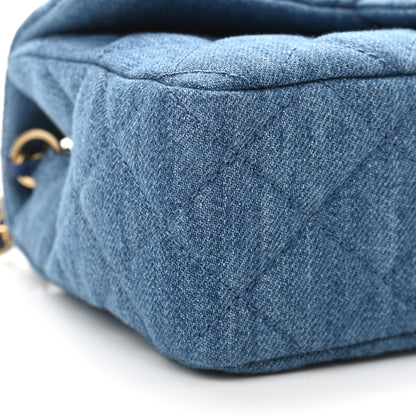 Chanel Denim Quilted Mini Pearl Crush Rectangular Flap Blue 9 of 11