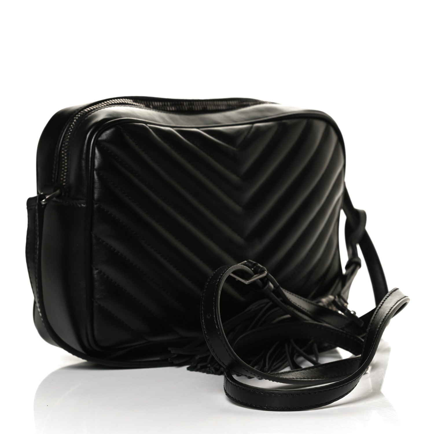Saint Laurent Calfskin Matelasse Monogram Lou Camera Bag Black 3 of 13