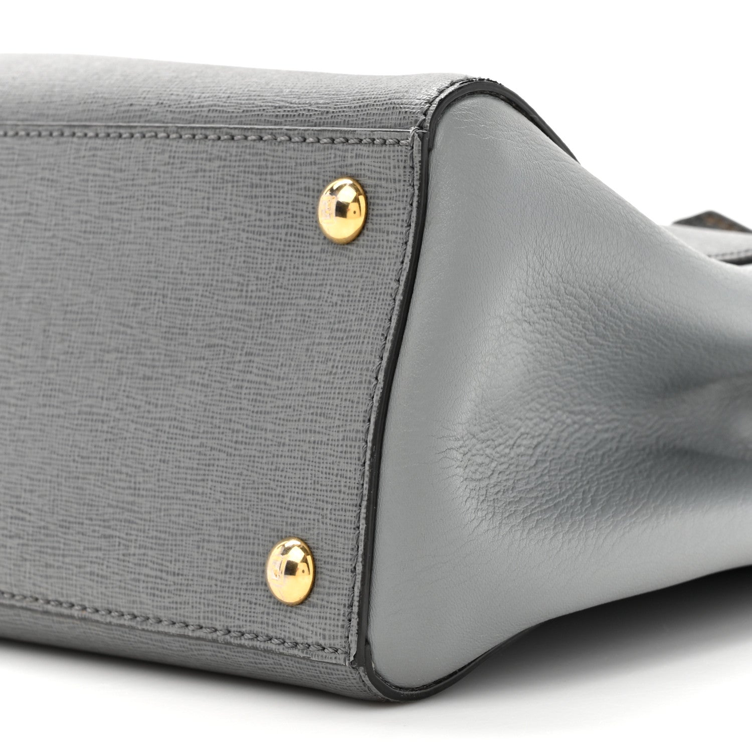 Fendi Vitello Elite Petite 2Jours Tote Grigio Grigio Chiaro 9 of 16