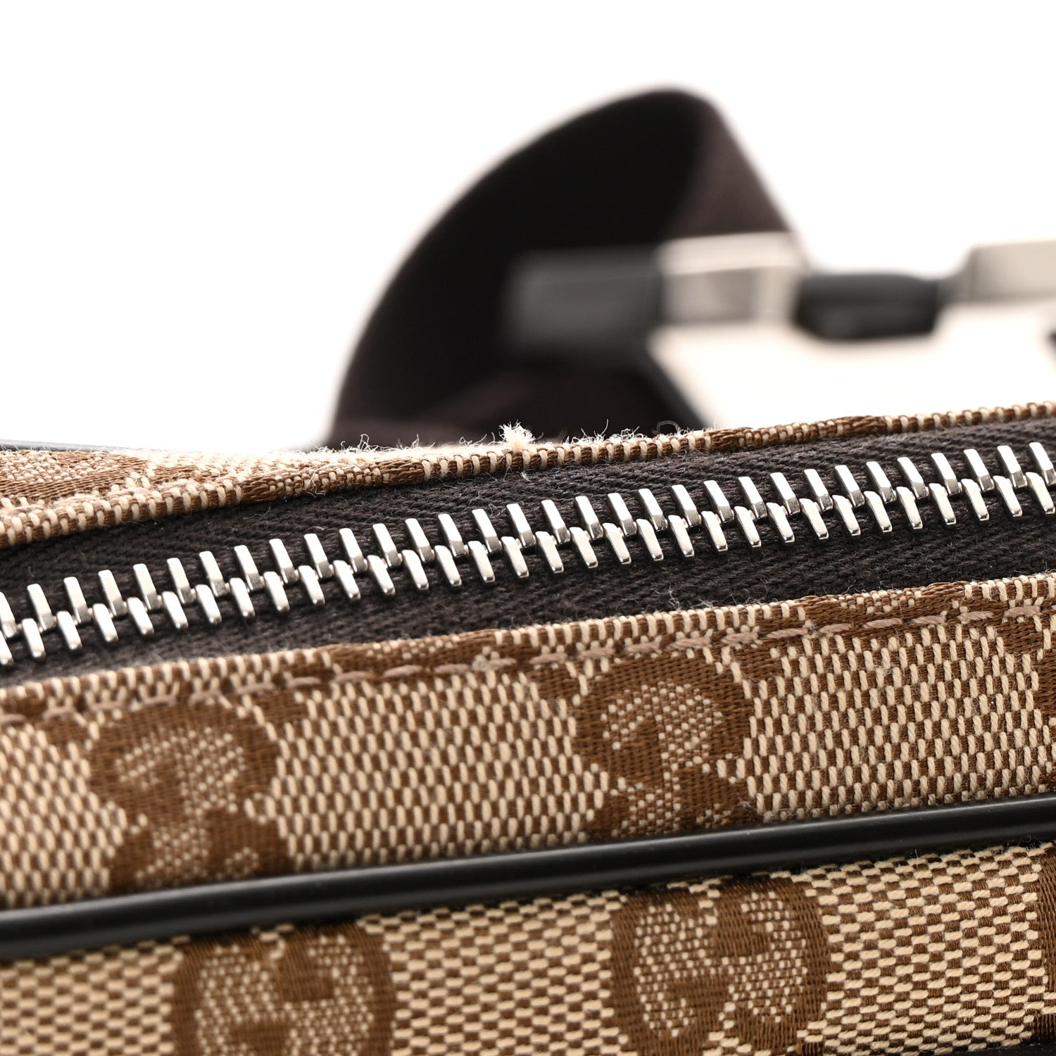 Gucci Monogram Dollar Calfskin Belt Bag Beige Ebony Testa di Moro Marrone Scuro 12 of 13