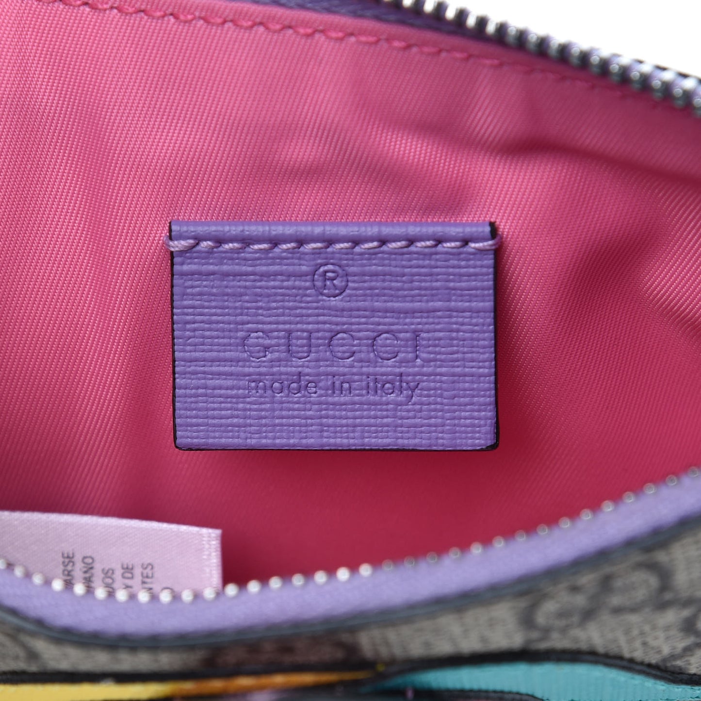 GG Supreme Monogram Kid's Unicorn Zip Pouch Multicolor