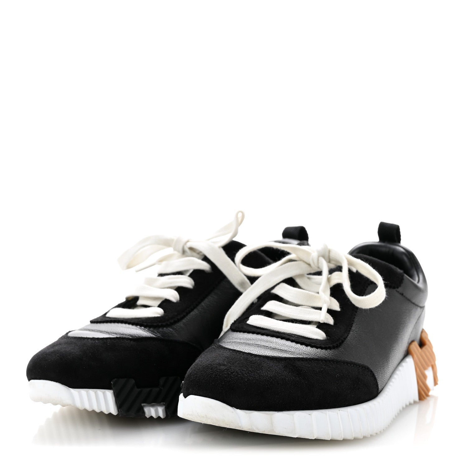 Hermes Goatskin Suede Goatskin Bouncing Sneakers 37.5 Black 4 of 12