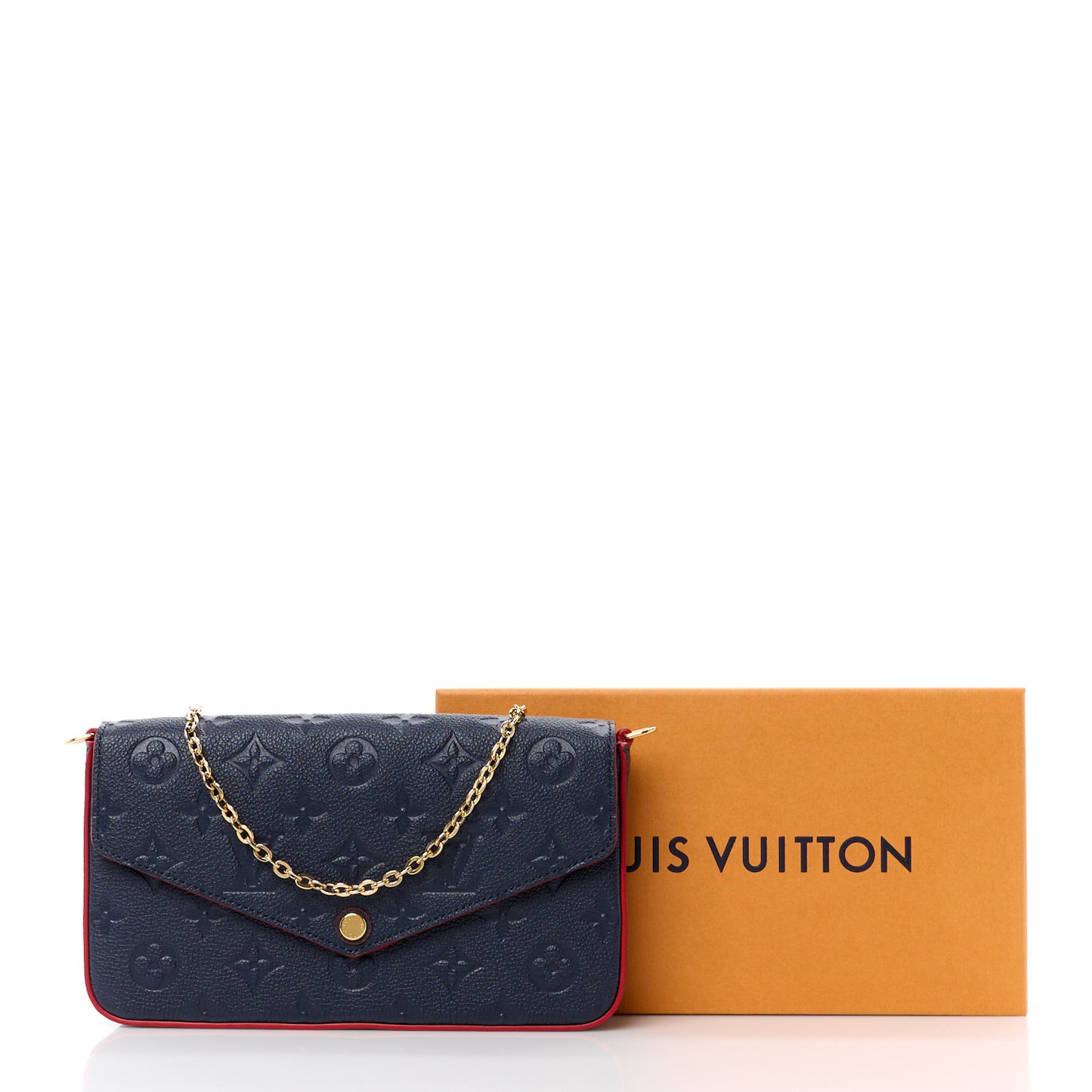 Empreinte Pochette Felicie Chain Wallet Marine Rouge