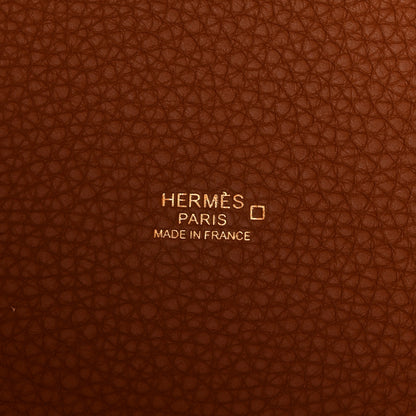 Hermes Taurillon Clemence Matte Alligator Picotin Lock Touch 22 MM Gold 5 of 9