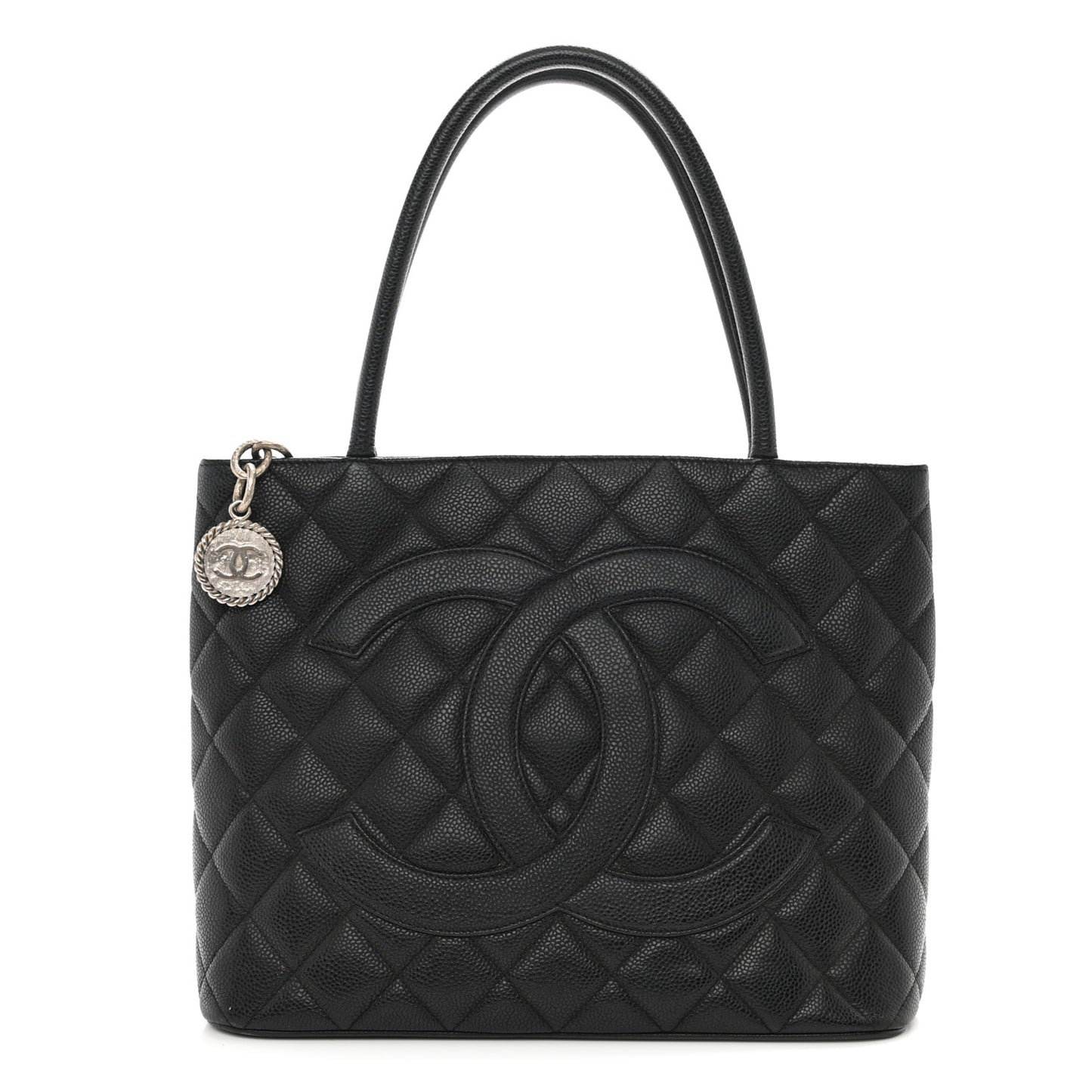 Caviar Quilted Medallion Tote Black