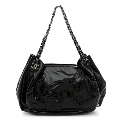 Chanel Patent Camellia Shoulder Bag Black 1 of 11