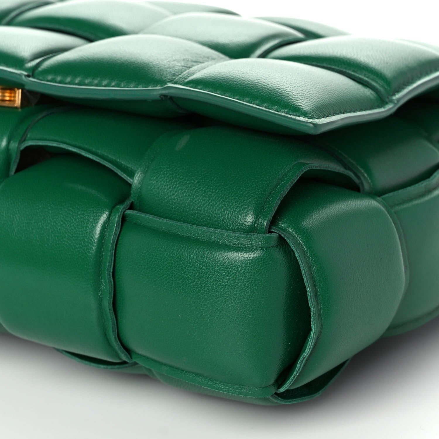 Bottega Veneta Lambskin Maxi Intreccio Padded Chain Cassette Crossbody Bag Racing Green 10 of 13