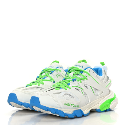 Balenciaga Mesh Rubber Womens Track Sneakers 37 White Green Blue 3 of 8