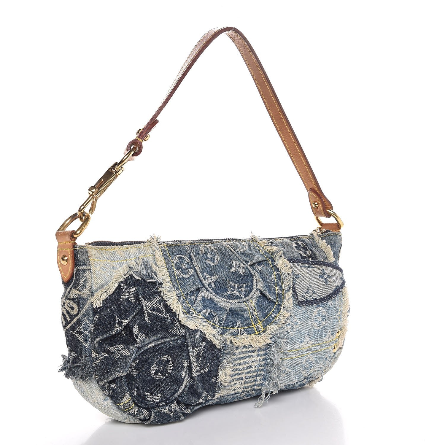 Louis Vuitton Denim Patchwork Pouchy Blue 3 of 7