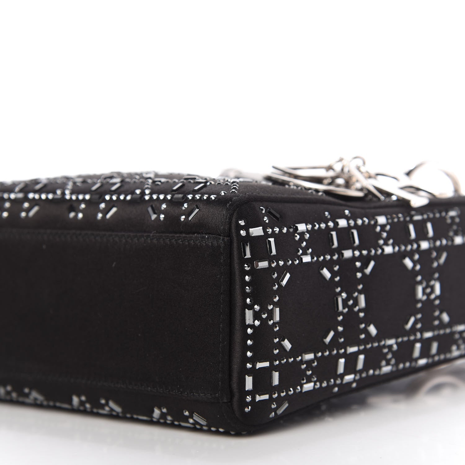 Christian Dior Satin Crystal Cannage Mini Lady Dior Black 7 of 10