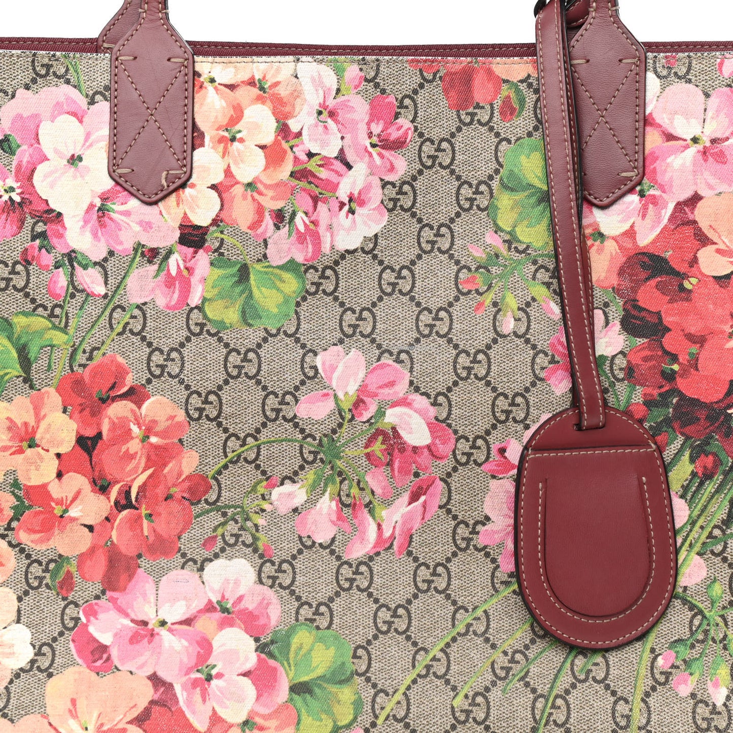 GG Supreme Monogram Blooms Medium Reversible Tote Beige Multicolor Dry Rose