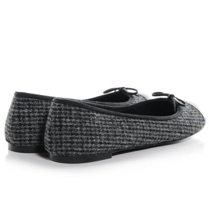 Chanel Tweed Ballerina Flats 41 Gris Noir 4 of 7