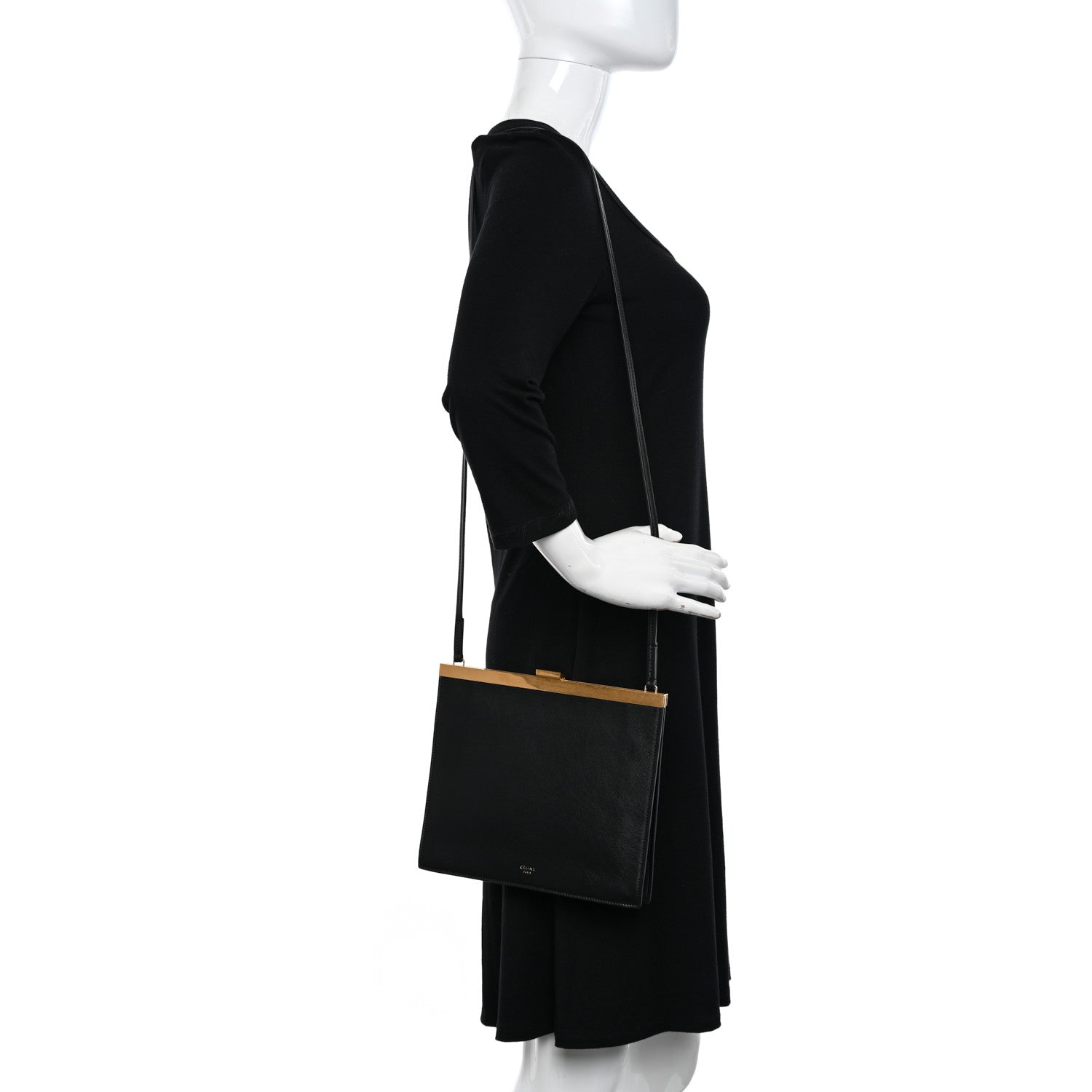 Celine Smooth Calfskin Mini Clasp Bag Black 2 of 11