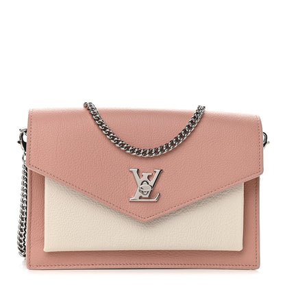 Louis Vuitton Calfskin My Lockme Chain Pochette Rose Ballet White 1 of 8
