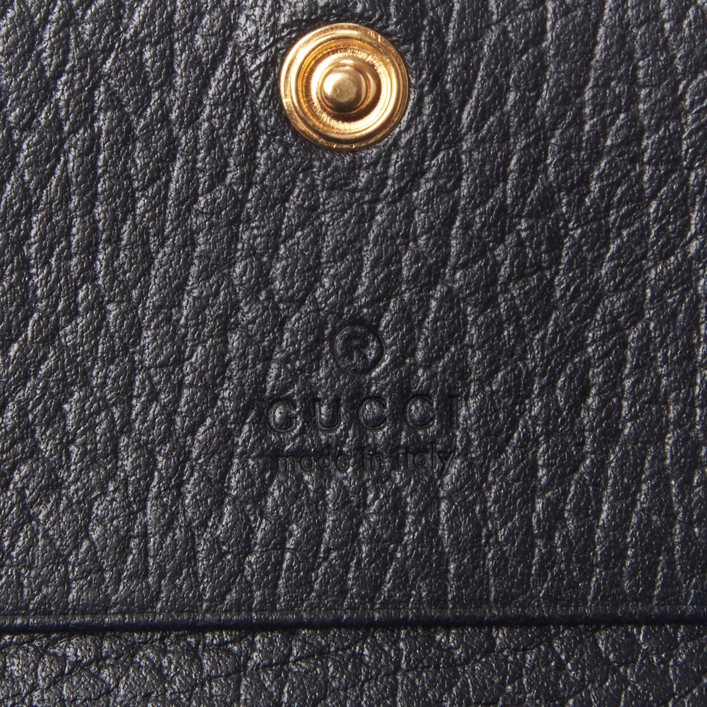 Gucci Pebbled Calfskin GG Marmont Card Case Black 7 of 8