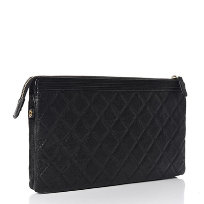 Chanel Caviar Quilted Small Zipped Boy Pouch Black 3 of 11