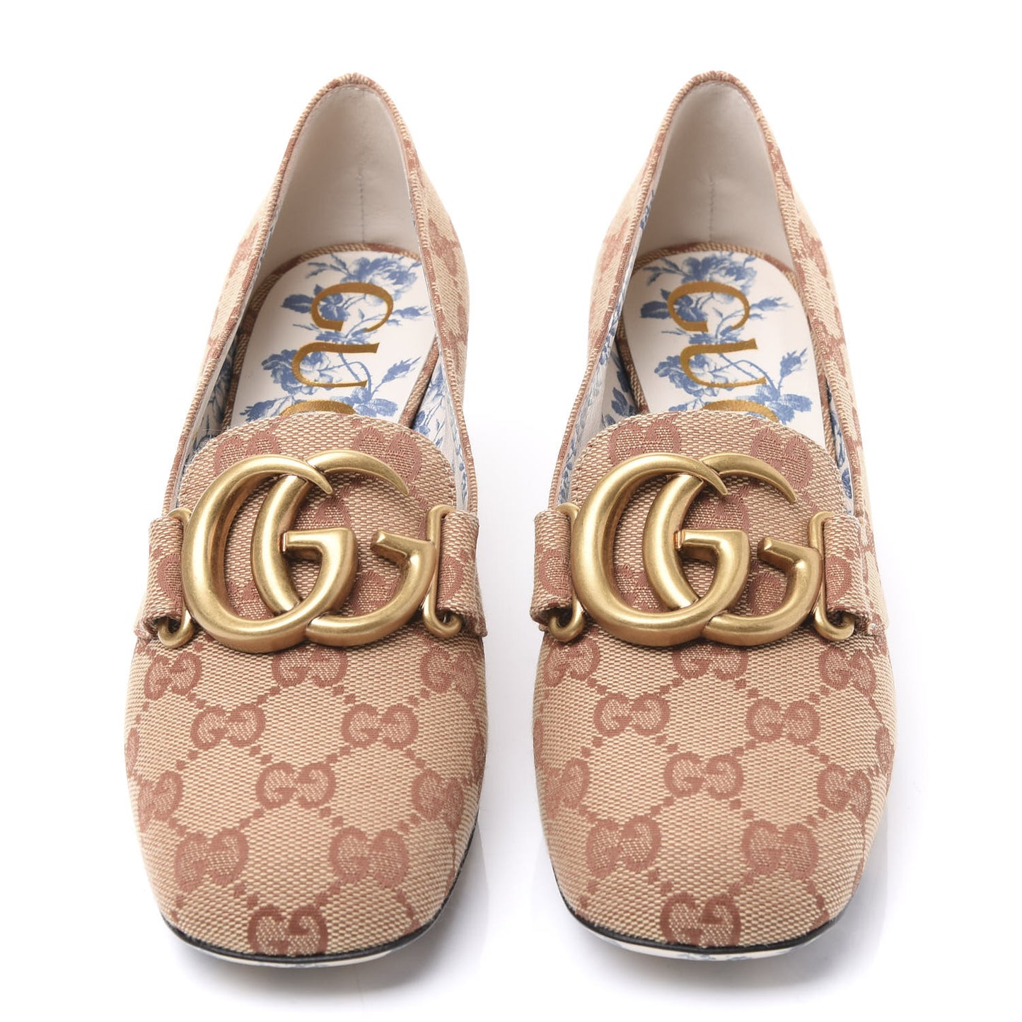 Monogram GG Victoire 55mm Loafer Pumps 35.5 Beige Ruggine