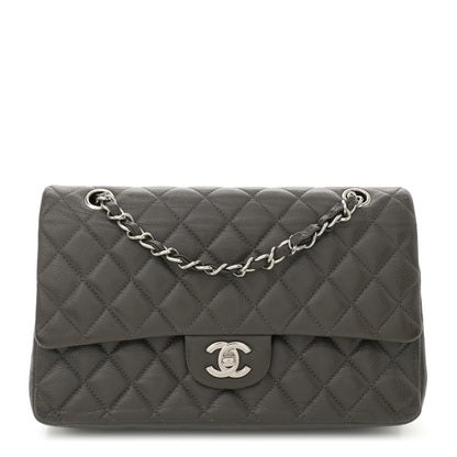 Chanel Caviar Quilted Medium Double Flap Dark Grey 1 of 14