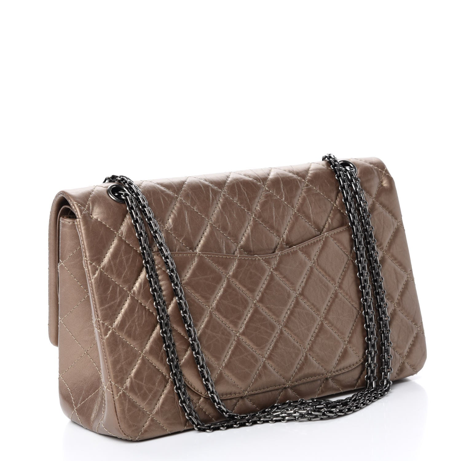 Chanel Metallic Aged Calfskin Quilted 2.55 Reissue 227 Flap Dark Gold 3 of 10