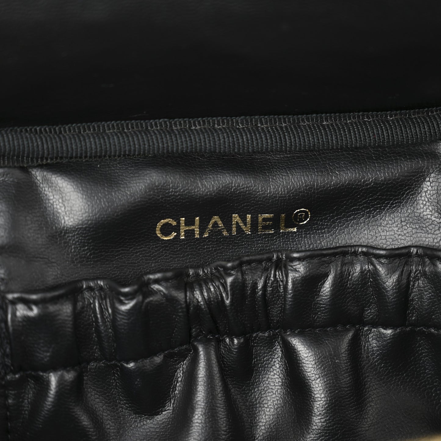 Lambskin Vanity Cosmetic Case Black