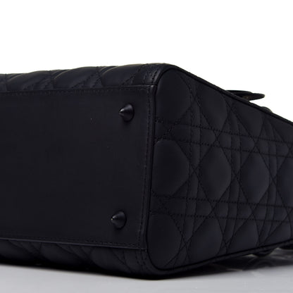 Christian Dior Ultra Matte Calfskin Cannage Medium Lady Dior Black 9 of 9