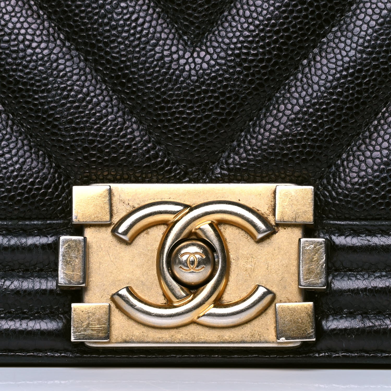 Chanel Caviar Chevron Quilted Small Boy Flap Black 2 of 6