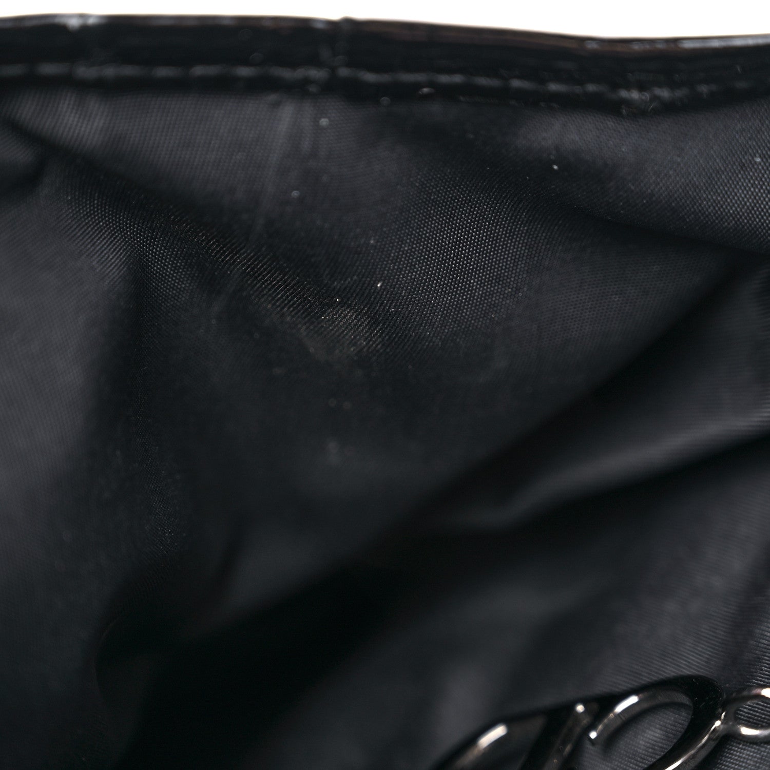 Christian Dior Canvas Patent Calfskin Saddle Bag Black 11 of 13