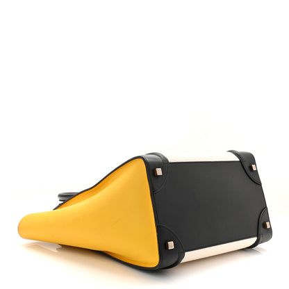 Celine Elephant Calfskin Mini Tri-Color Luggage Optic White Yellow 4 of 14